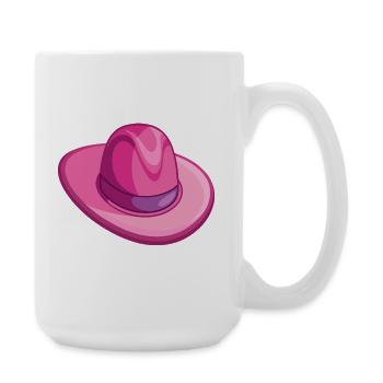 Chapeau de cowboy rose - Grande tasse 440 ml - blanc - Droite