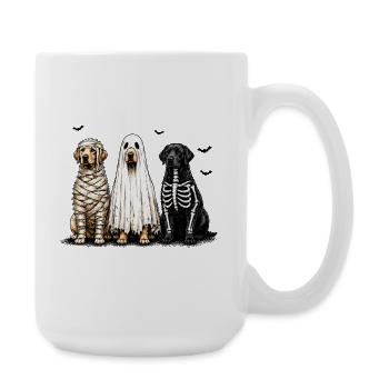Trois chiens déguisés pour Halloween - Grande tasse 440 ml - blanc - Droite