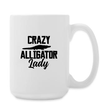 Crazy Alligator Lady – Funny Reptile Design - Large Mug 440 ml - white - Right