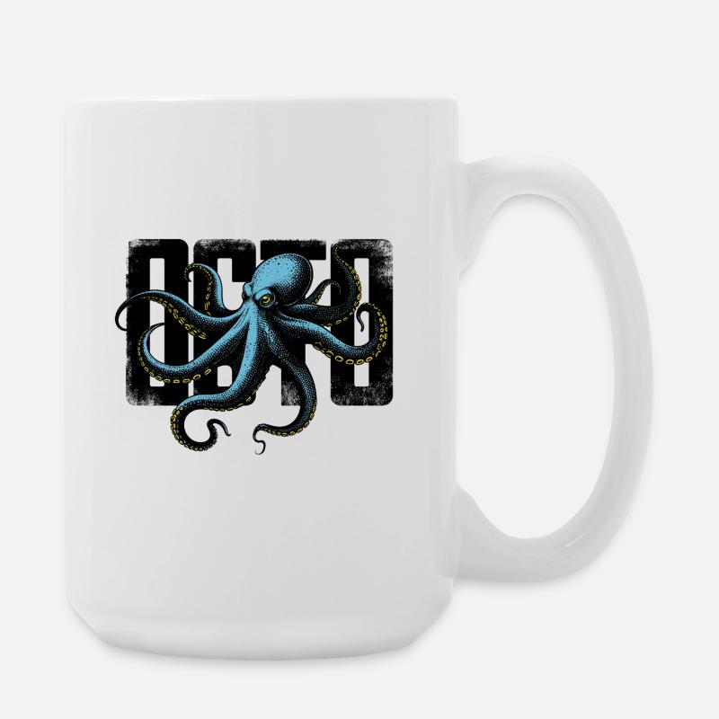 Stilisierter Oktopus - Große Tasse 440 ml - Weiß