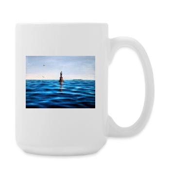 Leuchtturm über der ruhigen blauen Adria Kroatien - Große Tasse 440 ml - Weiß - Rechts