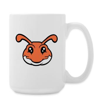 Raupe lächelt süß niedlich Wurm freundlich Comic - Große Tasse 440 ml - Weiß - Rechts