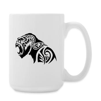 Gorilla Tribal Silverback - Large Mug 440 ml - white - Right