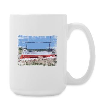  Mallorca - Historisches Boot im Küstenlicht - Große Tasse 440 ml - Weiß - Rechts
