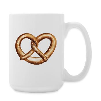 Heart Shaped Pretzel - Large Mug 440 ml - white - Right