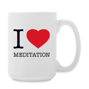 I love meditation - Large Mug 440 ml - white - Right