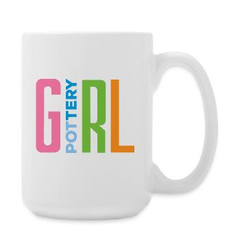Ceramic Fan Pottery Girl Statement - Large Mug 440 ml - white - Right