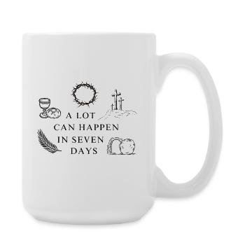 Beaucoup de choses peuvent se passer en sept jours - Grande tasse 440 ml - blanc - Droite