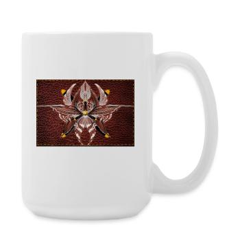 Firewing Mandala on Leather Look - Large Mug 440 ml - white - Right