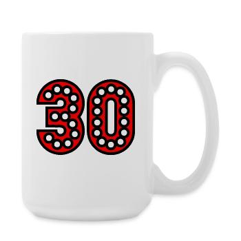 30. 30 YEARS. 30th ANNIVERSARY. 30 YEARS ANNIVERSARY. - Large Mug 440 ml - white - Right