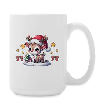 Lustiges Rentier Design für Fest der Liebe - Große Tasse 440 ml - Weiß - Rechts