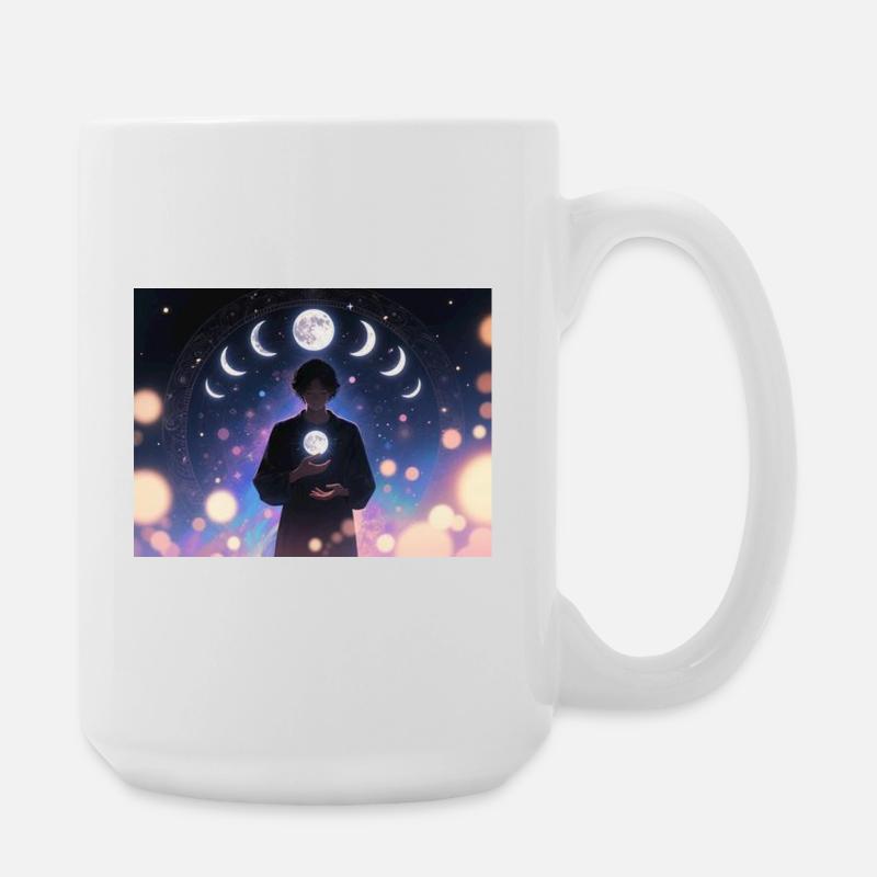 Mondphasen Mystik Träumer - Große Tasse 440 ml - Weiß