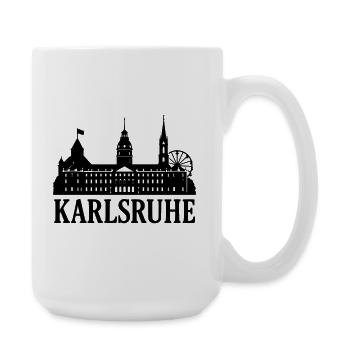 Karlsruhe Wahrzeichen Silhouette - Große Tasse 440 ml - Weiß - Rechts