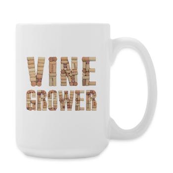 Vine Grower – Natural Cork Typography - Große Tasse 440 ml - Weiß - Rechts