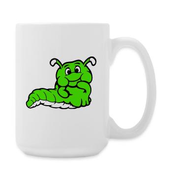 Caterpillar Worm Shy Friendly Curious Looking - Large Mug 440 ml - white - Right