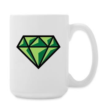 Diamant (Edelstein Brillant Symbol / POS Gre 3C) - Große Tasse 440 ml - Weiß - Rechts