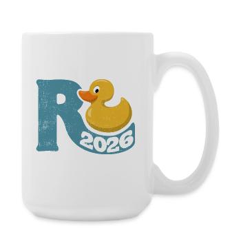Gummiente Rente 2026 - Ruhestand - Pension - Große Tasse 440 ml - Weiß - Rechts