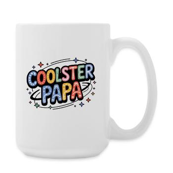 Coolest Dad Colorful Retro Letters - Large Mug 440 ml - white - Right