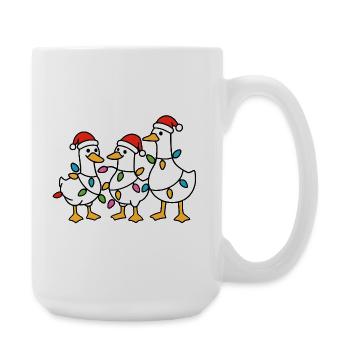 Trio de canards festifs Père Noël - Grande tasse 440 ml - blanc - Droite