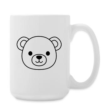 Visage d’ours en peluche - Grande tasse 440 ml - blanc - Droite