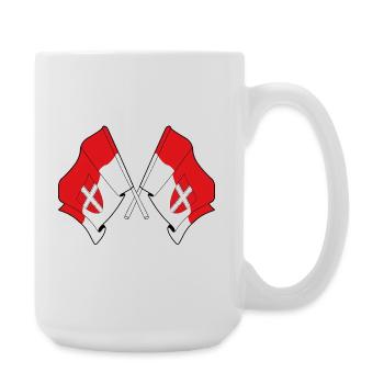 Drapeaux croisés de Vienne - Grande tasse 440 ml - blanc - Droite