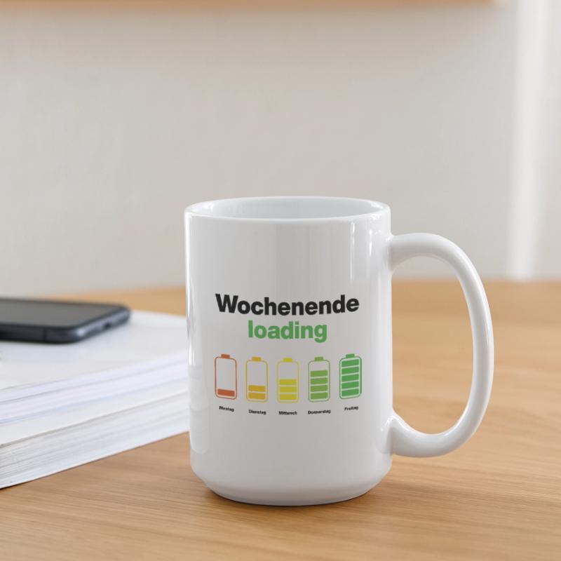 Weekend loading – battery full on Friday, work Large Mug 440 ml