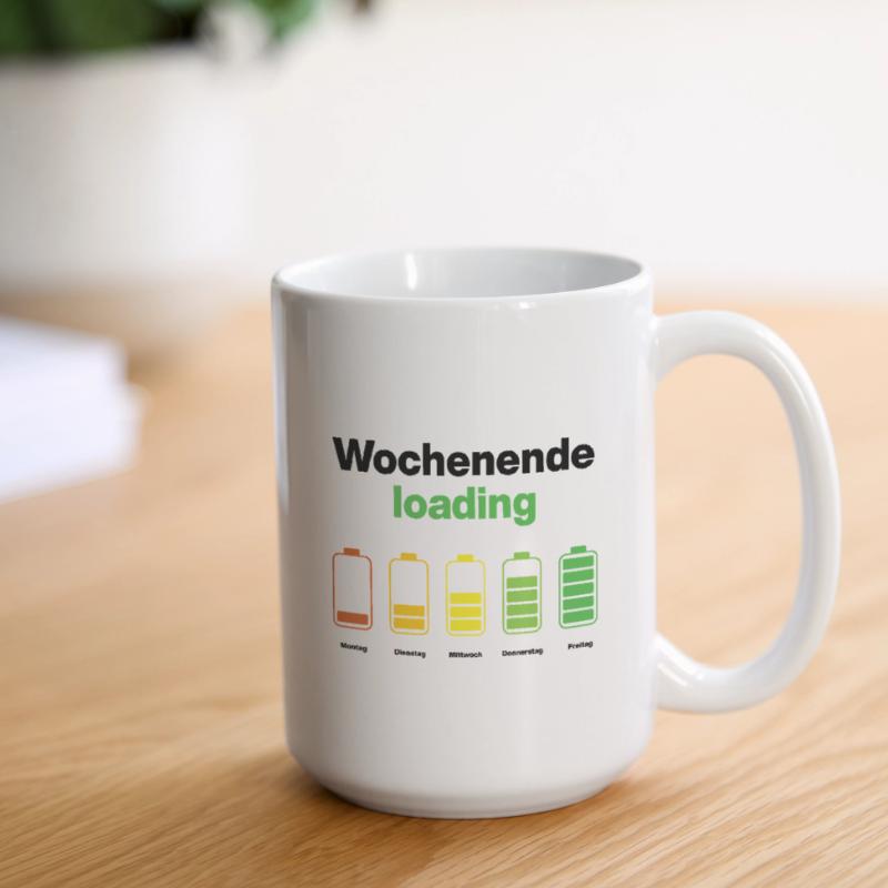Weekend loading – battery full on Friday, work Large Mug 440 ml