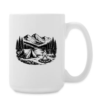 Camping Tent Forest Outdoor - Large Mug 440 ml - white - Right