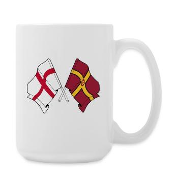 Drapeau du Northamptonshire croisé avec l’Angleterre - Grande tasse 440 ml - blanc - Droite