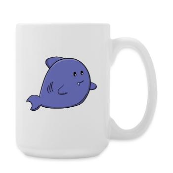 Mignon requin bleu adorable animal marinier Kawaii - Grande tasse 440 ml - blanc - Droite