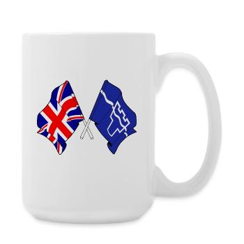Tyne and Wear & Great Britain crossed - Large Mug 440 ml - white - Right