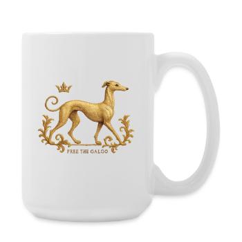 Free the Galgo - Embroidery Nr01 - Große Tasse 440 ml - Weiß - Rechts