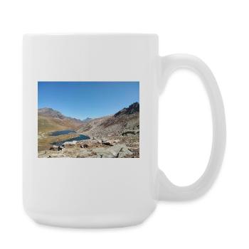Alpensee unter klarem Himmel - Große Tasse 440 ml - Weiß - Rechts
