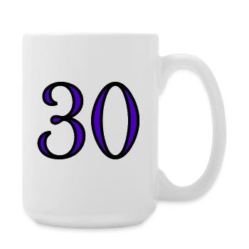 30. 30 ANS. 30e ANNIVERSAIRE. ANNIVERSAIRE 30 ANS. - Grande tasse 440 ml - blanc - Droite