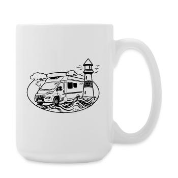 Wohnmobil am Meer  - Große Tasse 440 ml - Weiß - Rechts
