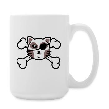 Pirate Kitten Skull Patch - Large Mug 440 ml - white - Right