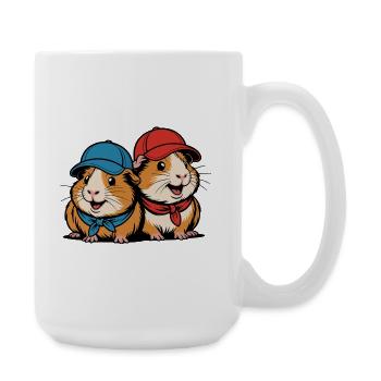 Cute Guinea Pig Friends – Funny Animal Motif - Large Mug 440 ml - white - Right