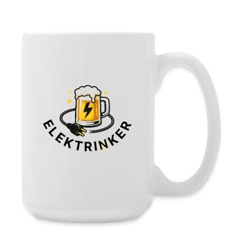 Elektrinker – Lustiger Spruch Elektriker & Bier - Große Tasse 440 ml - Weiß - Rechts