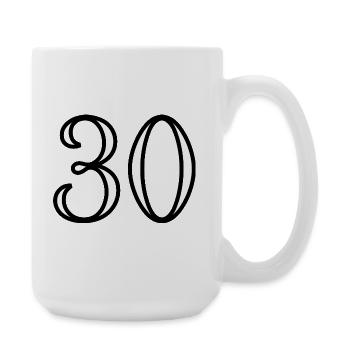 30. 30 ANS. 30e ANNIVERSAIRE. ANNIVERSAIRE 30 ANS. - Grande tasse 440 ml - blanc - Droite