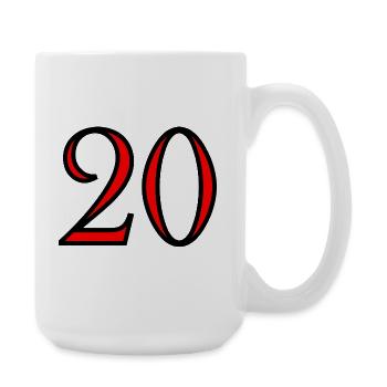 20. 20e ANNIVERSAIRE. ANNIVERSAIRE 20 ANS. 20 ANS. - Grande tasse 440 ml - blanc - Droite