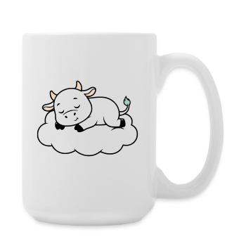 Schlafende Kuh Wolke Traum Baby - Große Tasse 440 ml - Weiß - Rechts