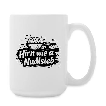 Hirn wie a Nudelsieb - Große Tasse 440 ml - Weiß - Rechts