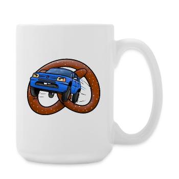 Pretzels on wheels - Large Mug 440 ml - white - Right