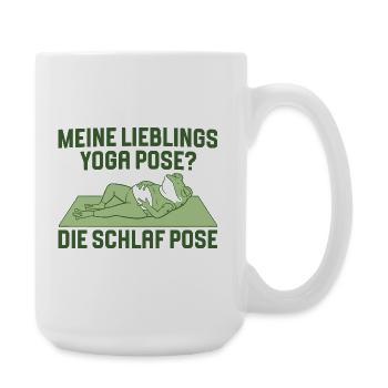 Favorite Yoga Pose Frog Meditation - Large Mug 440 ml - white - Right