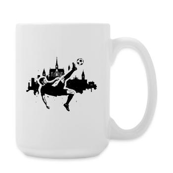 Bicyclette de football Cologne - Grande tasse 440 ml - blanc - Droite