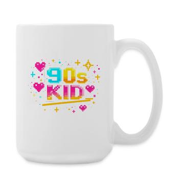 90er Pixelkid Neon Retro - Große Tasse 440 ml - Weiß - Rechts