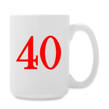 40. 40 ANS. 40e ANNIVERSAIRE. ANNIVERSAIRE 40 ANS. - Grande tasse 440 ml - blanc - Droite