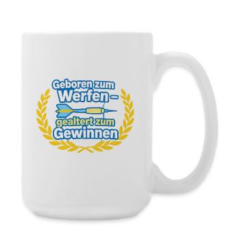 Geboren zum Werfen – Siegmotiv - Große Tasse 440 ml - Weiß - Rechts