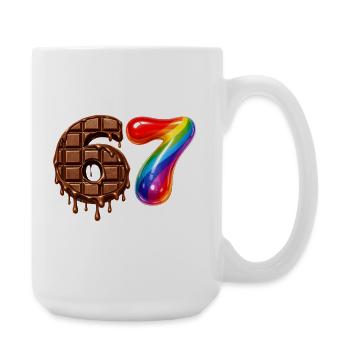 67 - 6 7 - Six Seven Meme - Chocolate - Large Mug 440 ml - white - Right