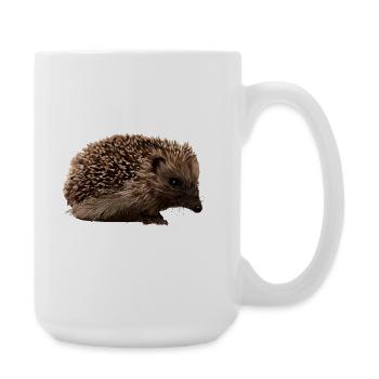Hedgehog in forest style - Large Mug 440 ml - white - Right